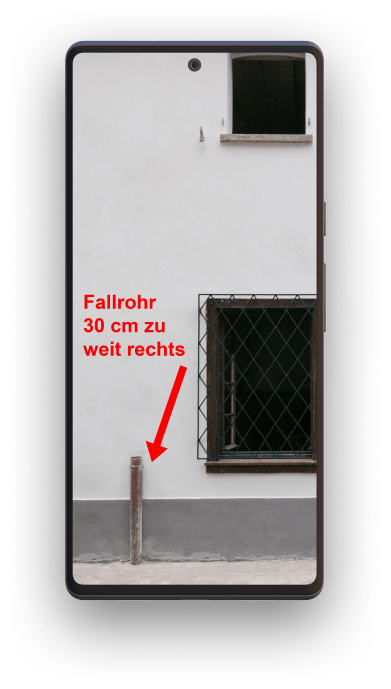 Smartphone-Mockup für die Bauabnahme App zum Fotografieren und der Dokumentation der Mängel.